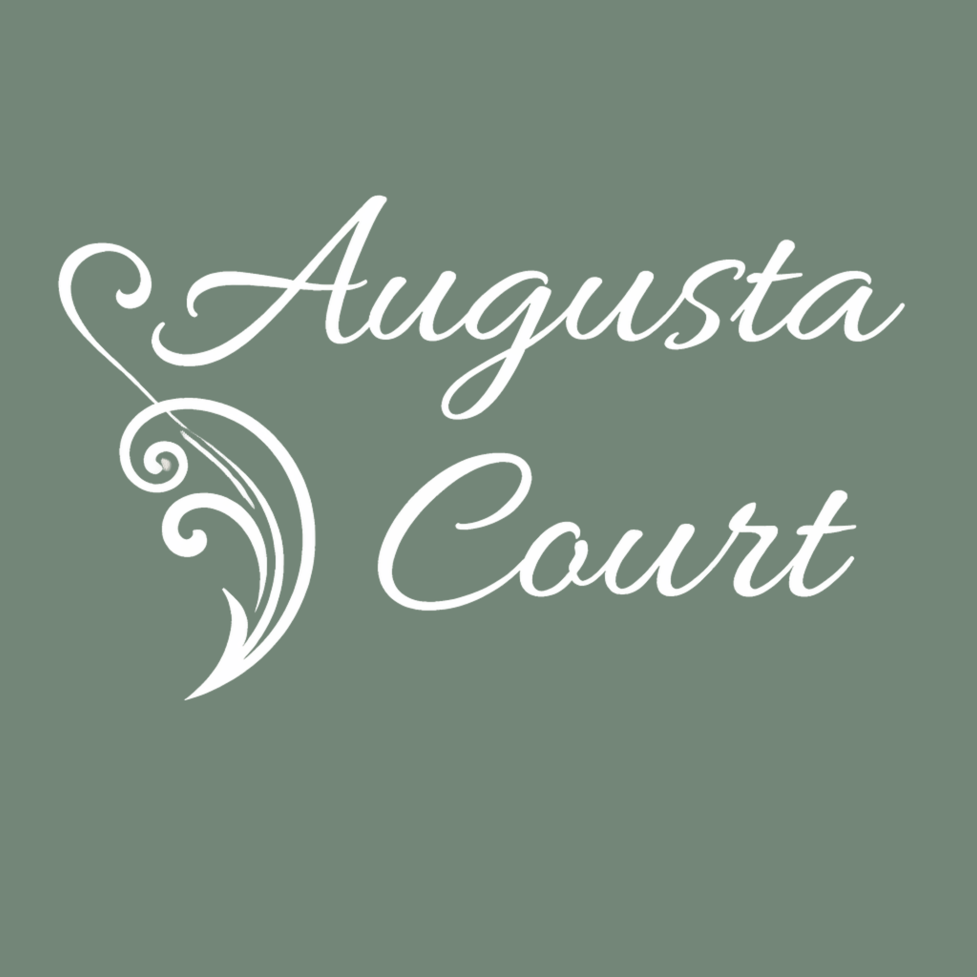 A logo with the text "Augusta Court" in a cursive font.